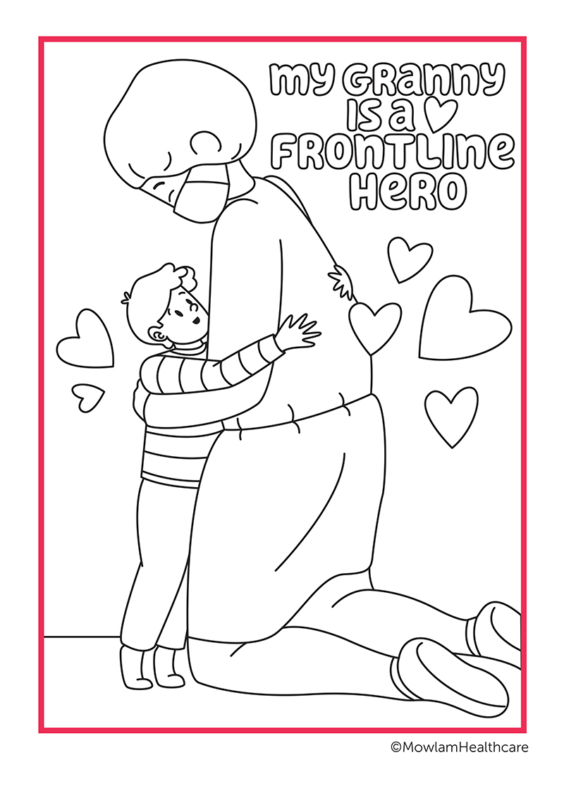 free, colouring, page, download, activity page, covid, residents, nursing, homes, mowlam, healthcare, frontline, heros, healthcare, health, workers, nurses, carers