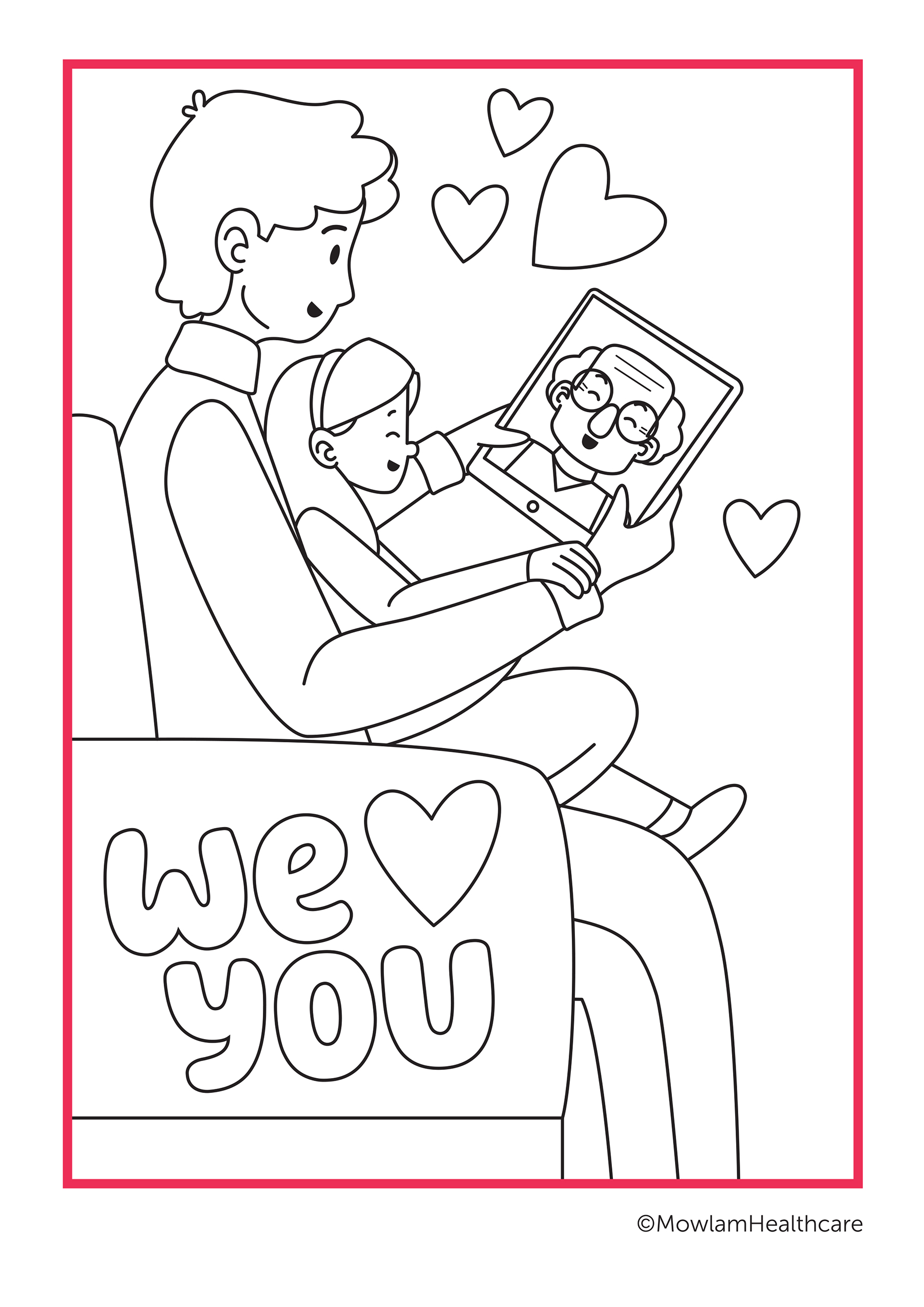 colouring-page-nursing-home-residents free, colouring, page, download, activity page, covid, residents, nursing, homes, mowlam, healthcare